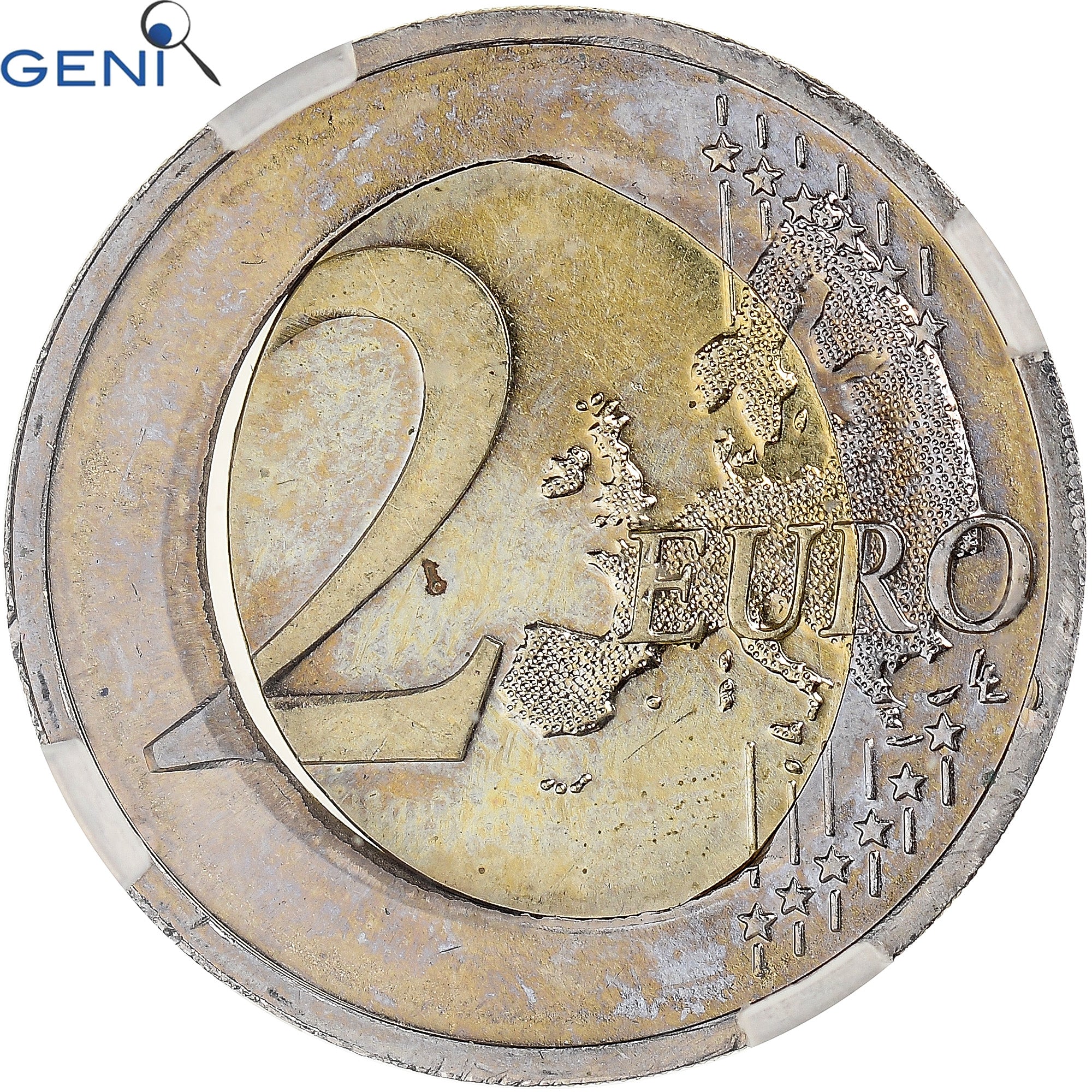 Alemania, 2 Euro, 2017, Munich, error misaligned core, GENI, MS65, FDC