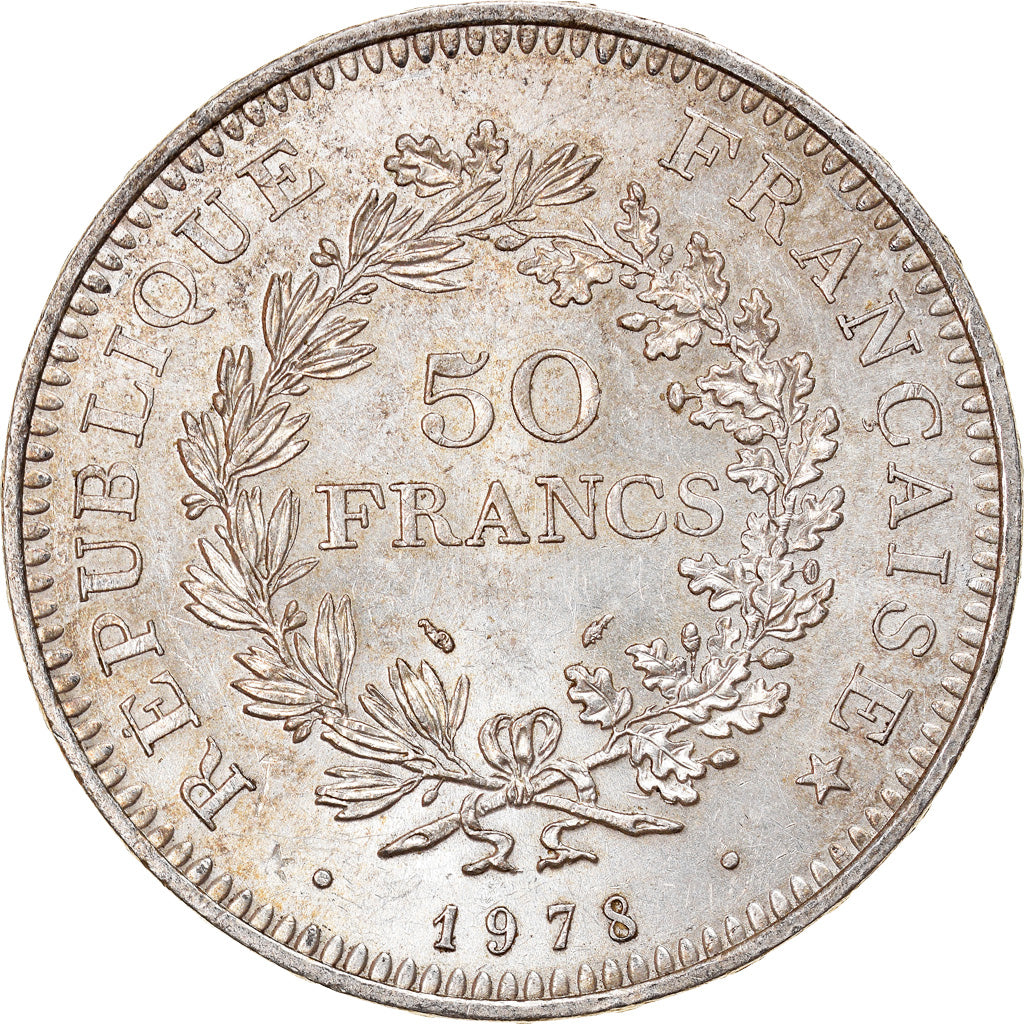 Munten, Frankrijk, Hercule, 50 Francs, 1978, Paris, PR+, Zilver, KM:941.1