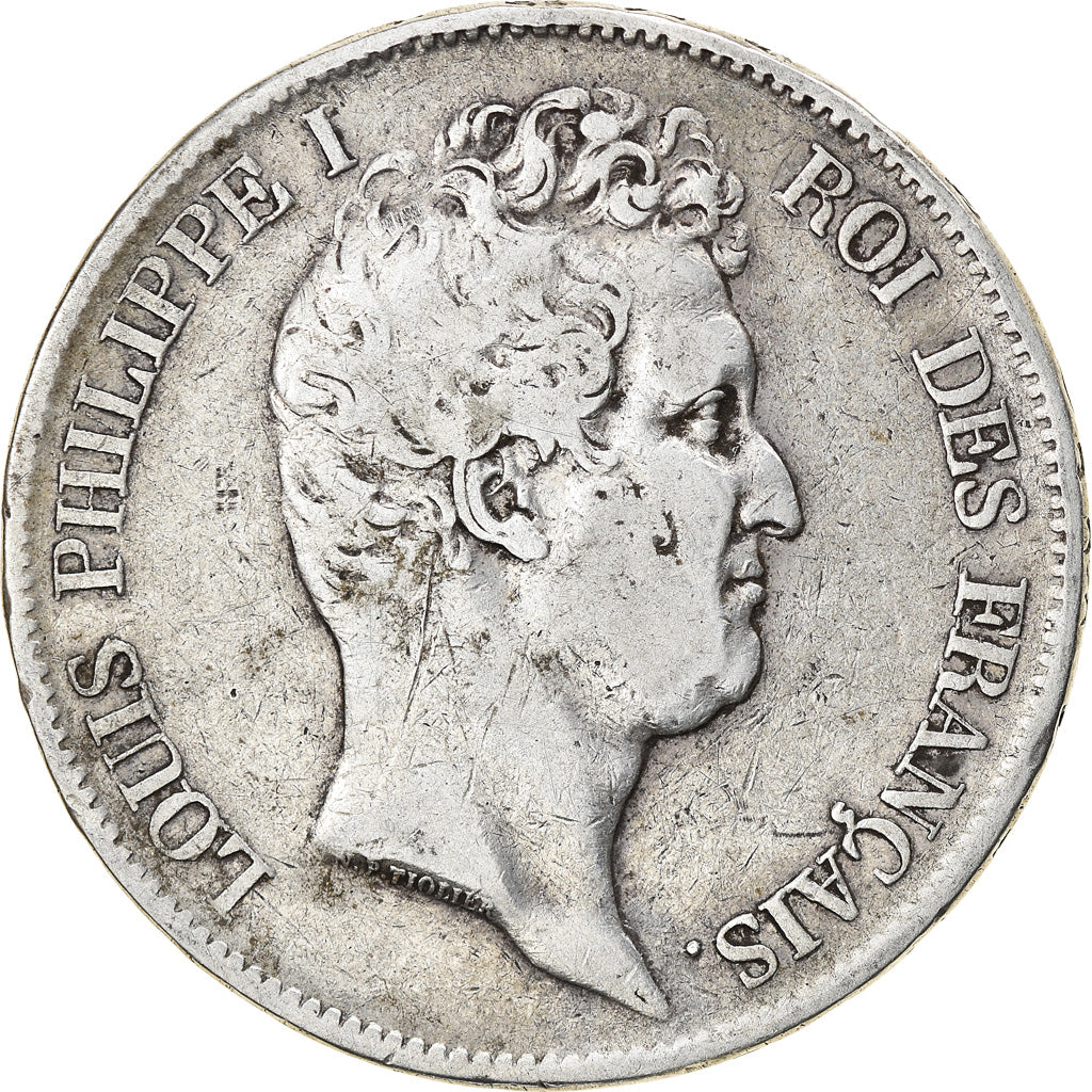 Moneda, Francia, Louis-Philippe, 5 Francs, 1831, Lille, BC+, Plata, KM:735.13