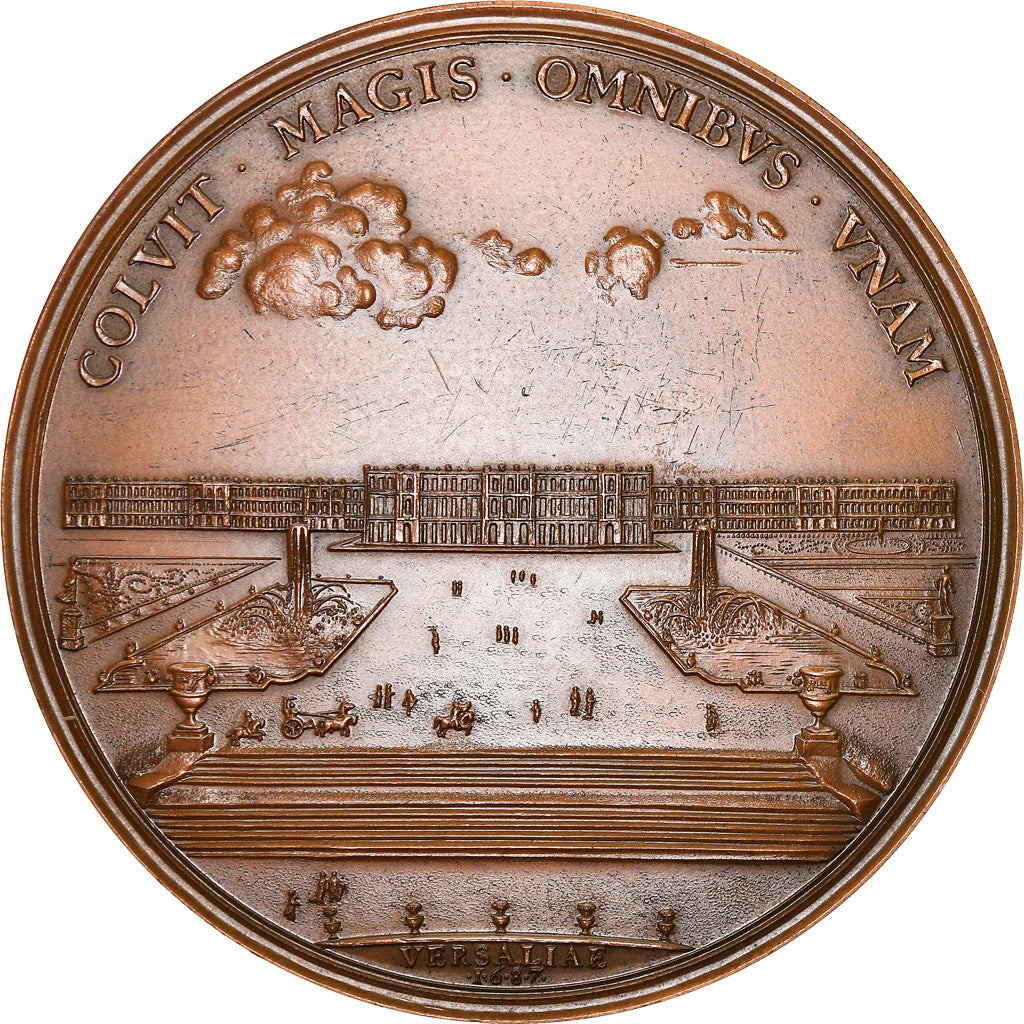 France, Medal, Louis XIV, Château de Versailles, 1687, Molart, Restrike