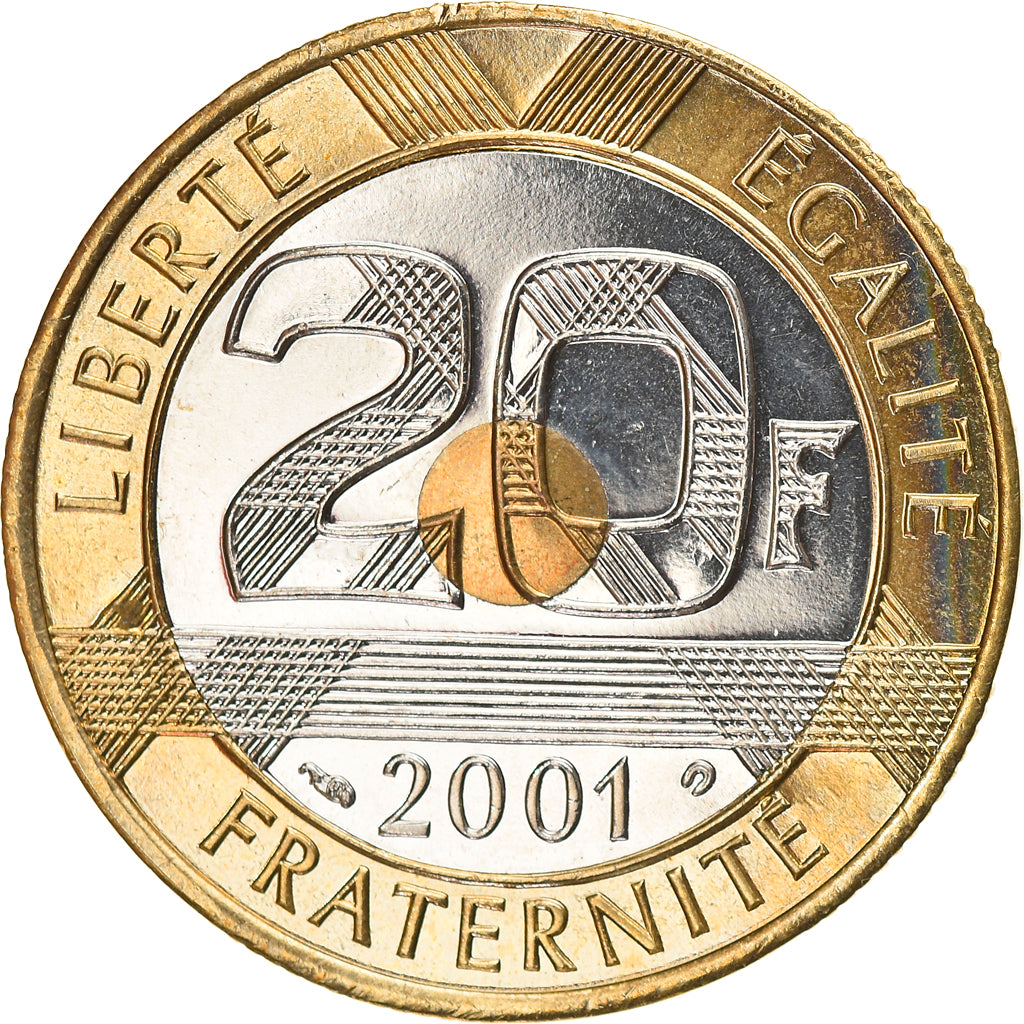 Münze, Frankreich, Mont Saint Michel, 20 Francs, 2001, Paris, UNZ+