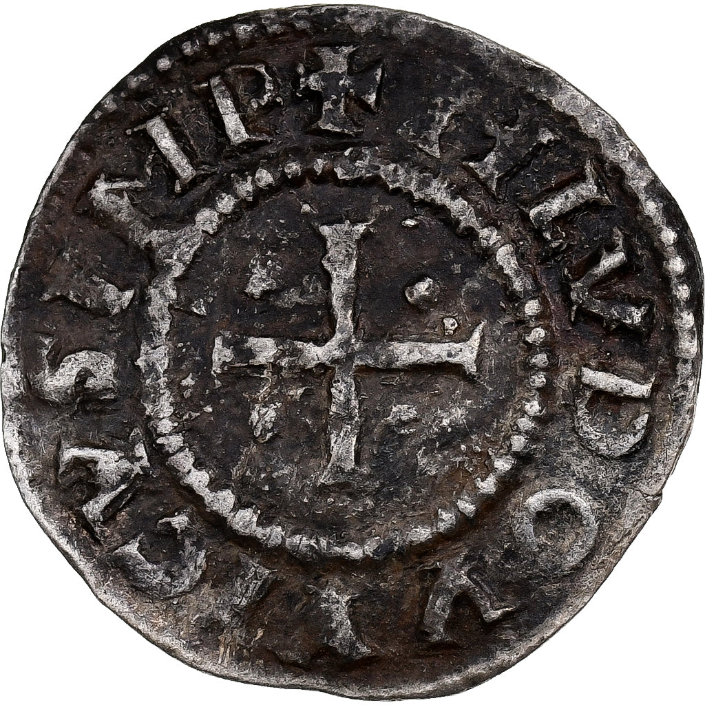 Francia, Louis the Pious, Denier au temple, 822-840, Argento, MB+