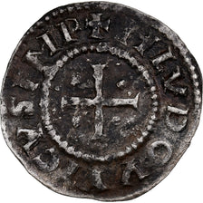 Francia, Louis the Pious, Denier au temple, 822-840, Argento, MB+