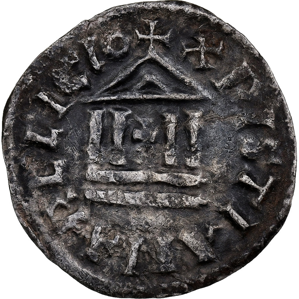 Francia, Louis the Pious, Denier au temple, 822-840, Argento, MB+
