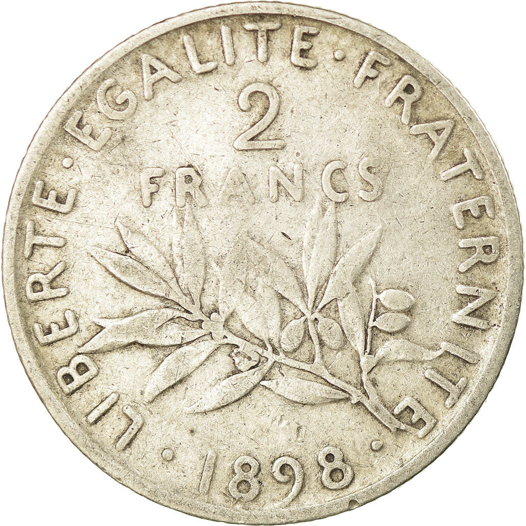 Moneta, Francja, Semeuse, 2 Francs, 1898, Paris, VF(30-35), Srebro, KM:845.1