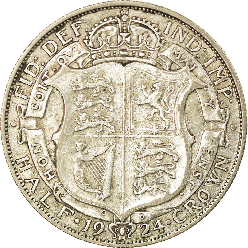 Coin, Great Britain, George V, 1/2 Crown, 1924, EF(40-45), Silver, KM:818.2