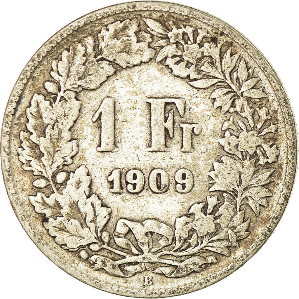 Coin, Switzerland, Franc, 1909, Bern, VF(30-35), Silver, KM:24