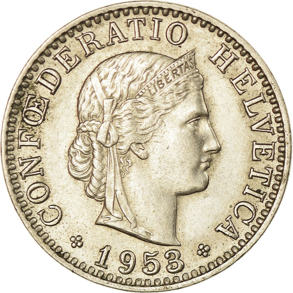 Moneda, Suiza, 20 Rappen, 1953, Bern, EBC+, Cobre - níquel, KM:29a