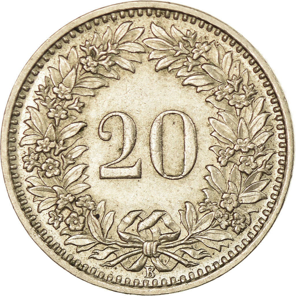 Moneda, Suiza, 20 Rappen, 1953, Bern, EBC+, Cobre - níquel, KM:29a