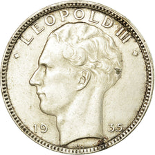 Coin, Belgium, 20 Francs, 20 Frank, 1935, AU(50-53), Silver, KM:105
