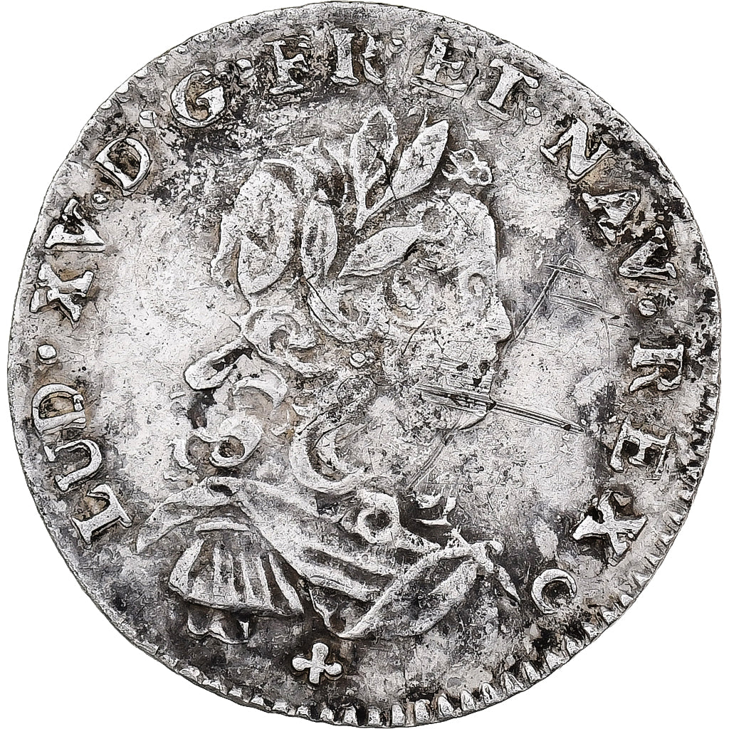 Francia, Louis XV, 1/12 Ecu de France, 1721, Tours, reformed, Argento, MB+