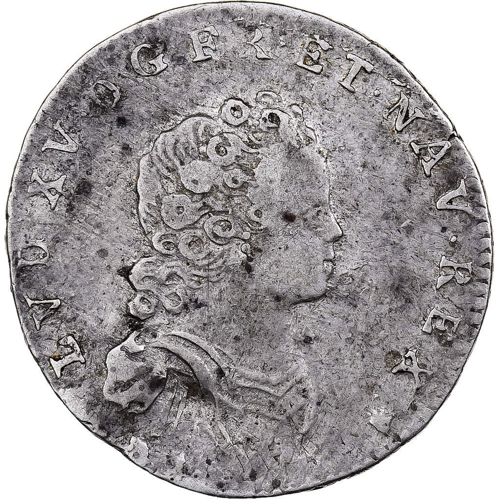 Francia, Louis XV, 1/10 Écu vertugadin, 1716, Perpignan, Argento, MB+
