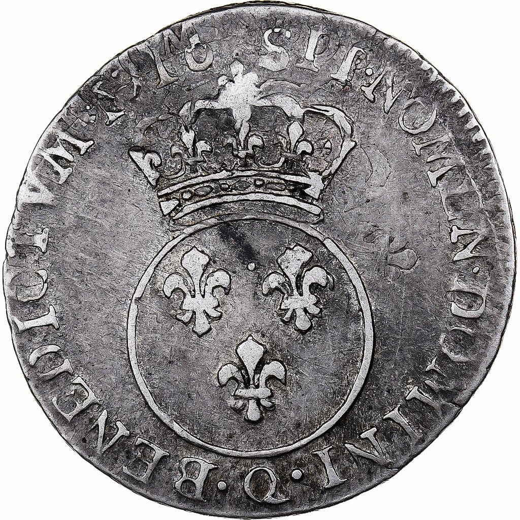 Francia, Louis XV, 1/10 Écu vertugadin, 1716, Perpignan, Argento, MB+
