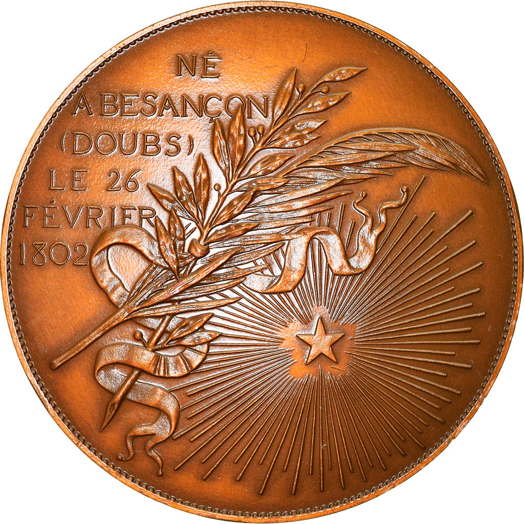 France, Médaille, Victor Hugo, Littérature, 1986, Borrel.A, SPL+, Bronze