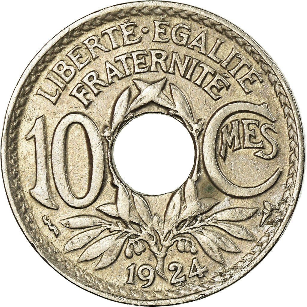 Moneta, Francia, Lindauer, 10 Centimes, 1924, Paris, BB, Rame-nichel, KM:866a