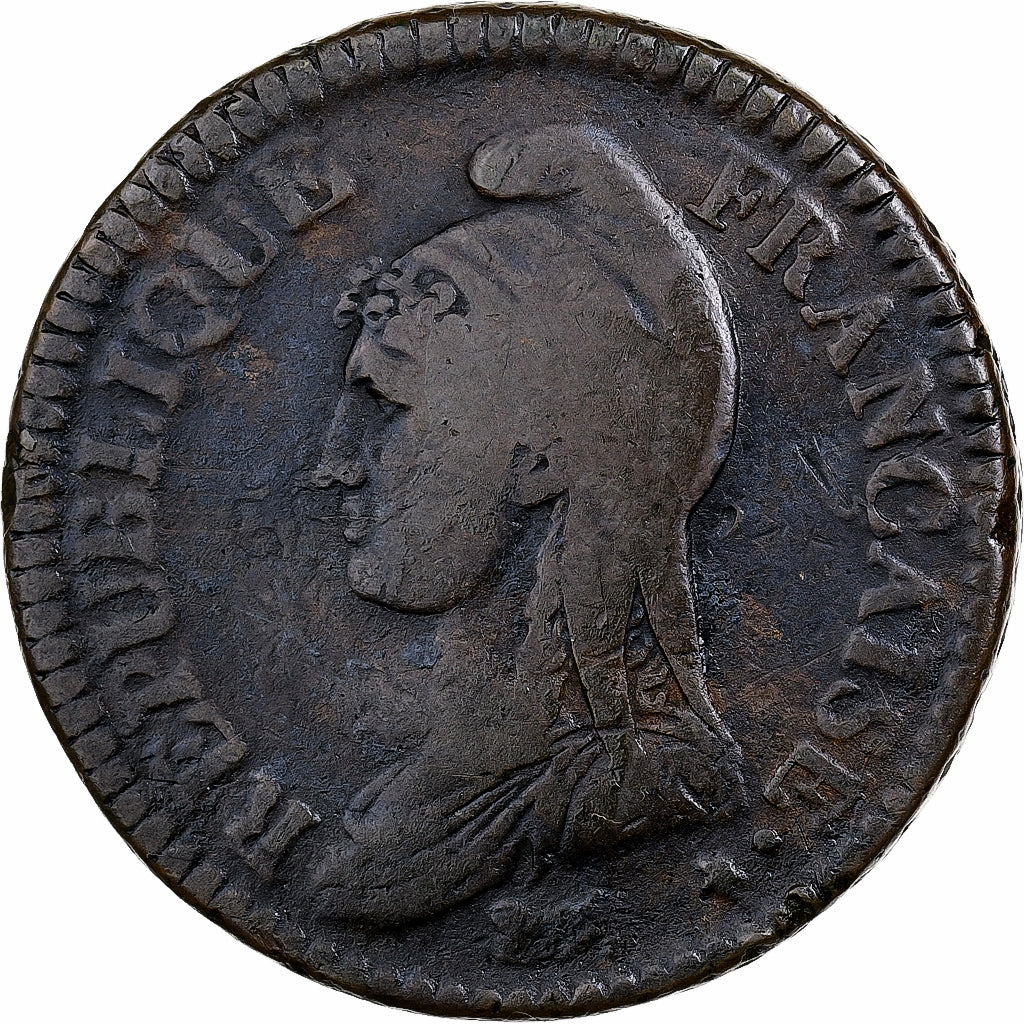 France, 1 Décime, Dupré, AN 4, Paris, Modification of the 2 décimes, Copper