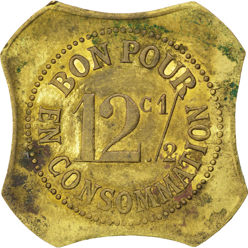 Moneta, Francia, 12 1/2 Centimes, BB, Ottone, Elie:C795.1