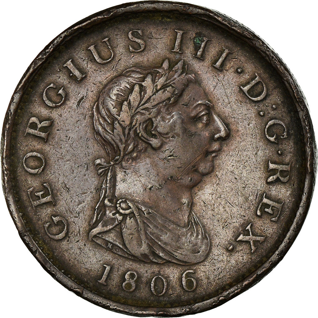 Moneta, Wielka Brytania, George III, Penny, 1806, Soho, EF(40-45), Miedź
