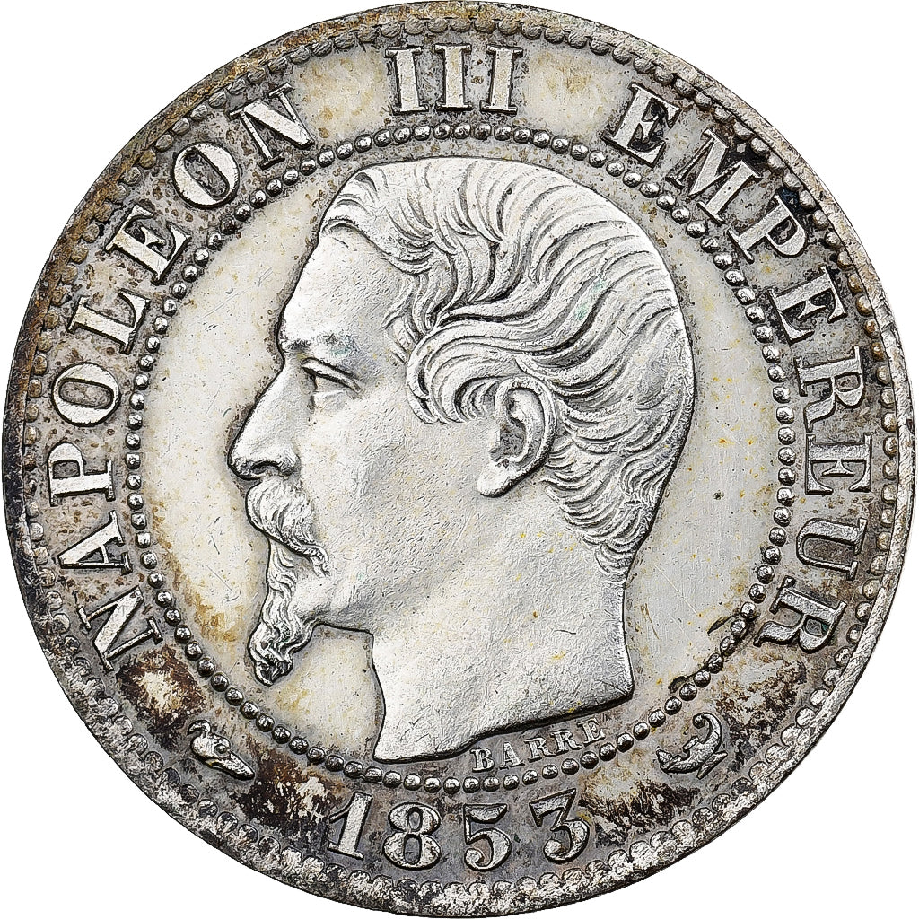 France, Napoléon III, 5 Centimes, 1853, Lille, Silver-plated, Bronze, SUP