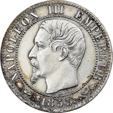France, Napoléon III, 5 Centimes, 1853, Lille, Silver-plated, Bronze, SUP