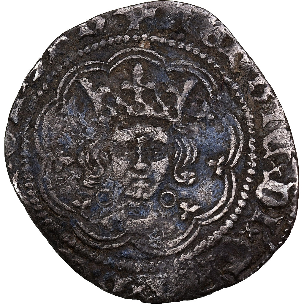 Coin, France, Henri VI, Half Groat, 1430-1434, Calais, VF(30-35), Silver