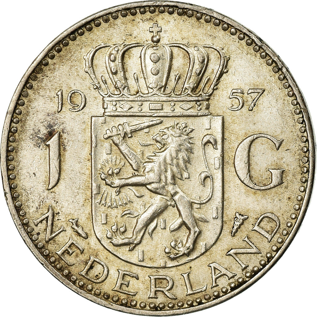 Moneta, Paesi Bassi, Juliana, Gulden, 1957, BB, Argento, KM:184