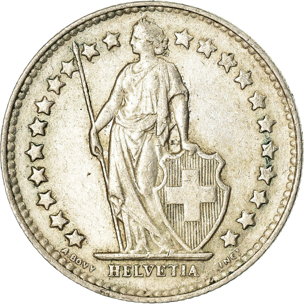 Coin, Switzerland, 1/2 Franc, 1951, Bern, AU(50-53), Silver, KM:23