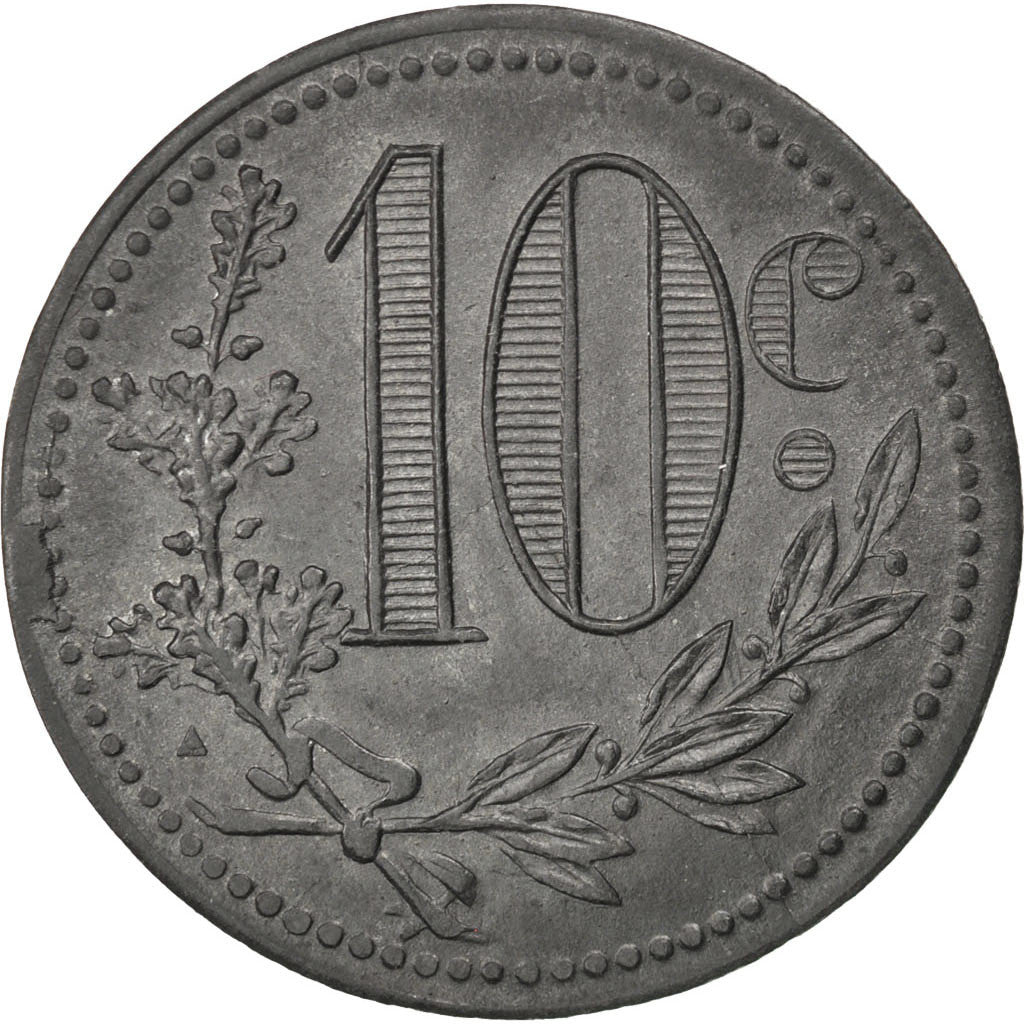 Coin, Algeria, 10 Centimes, 1917, EF(40-45), Zinc, Elie:10.6