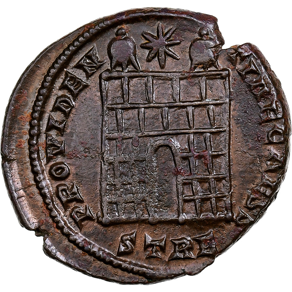 Constantine II, Follis, 327-328, Trier, Copper, AU(55-58), RIC:505