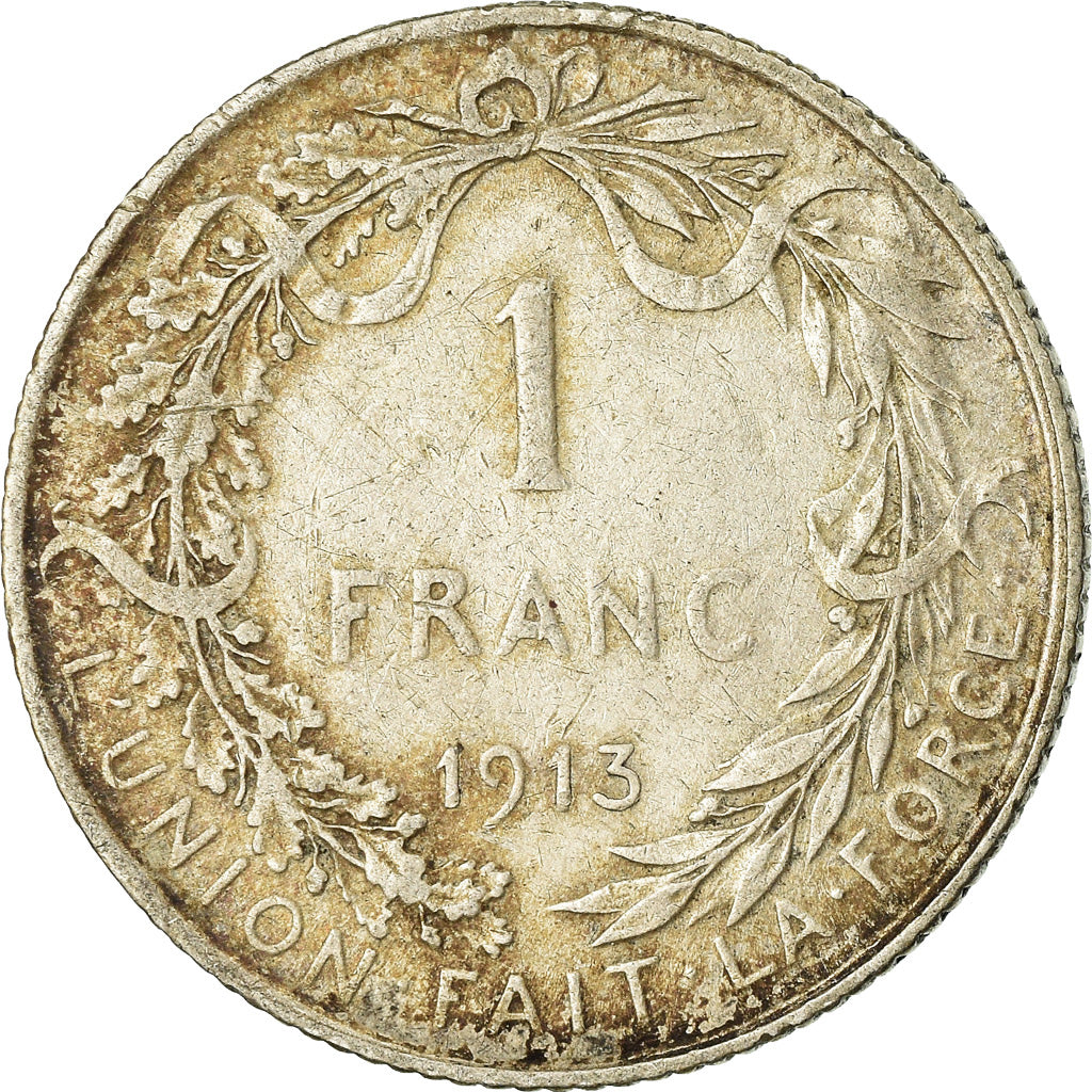 Coin, Belgium, Albert I, Franc, 1913, EF(40-45), Silver, KM:72