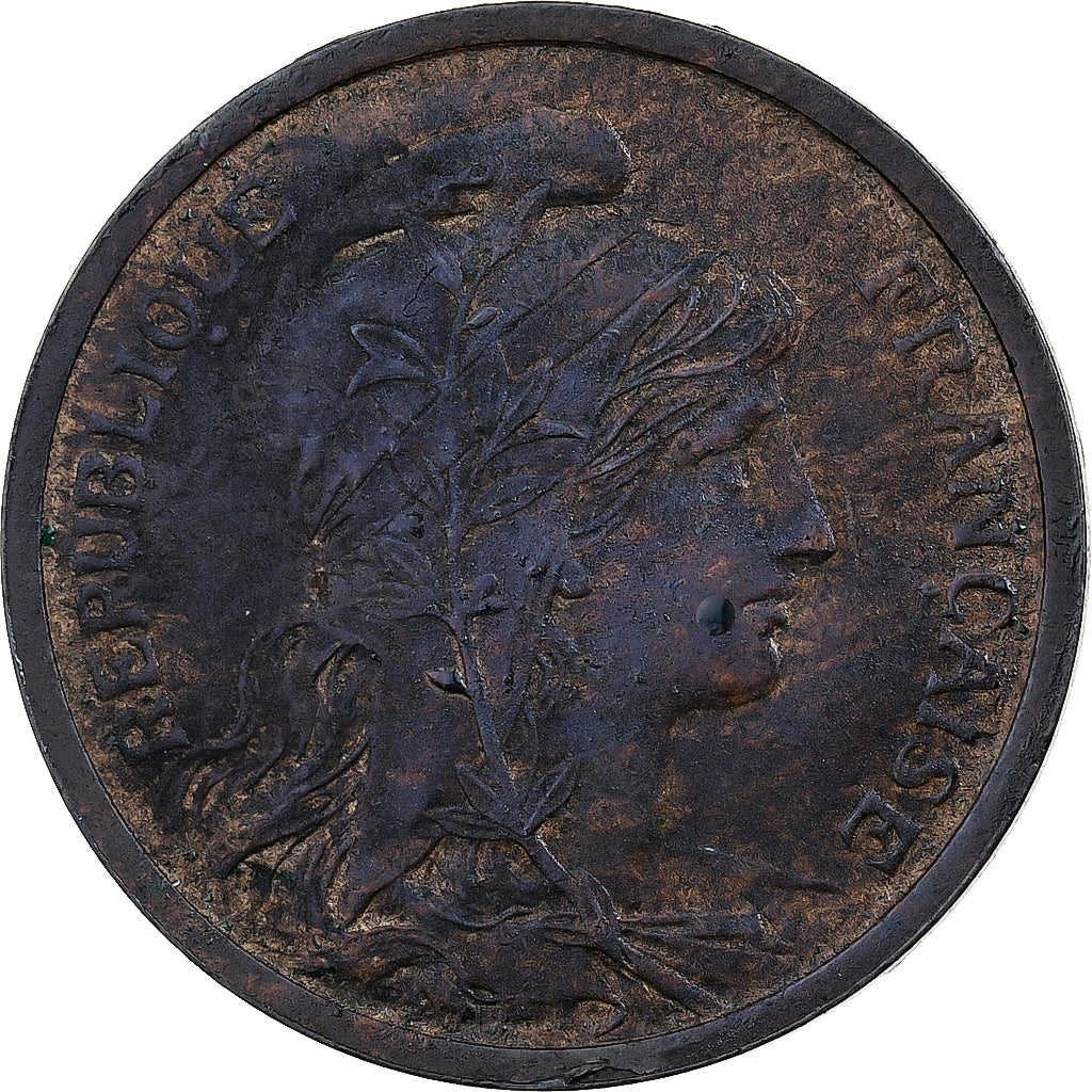 France, 2 Centimes, Daniel-Dupuis, 1907, Paris, Bronze, AU(50-53), Gadoury:107
