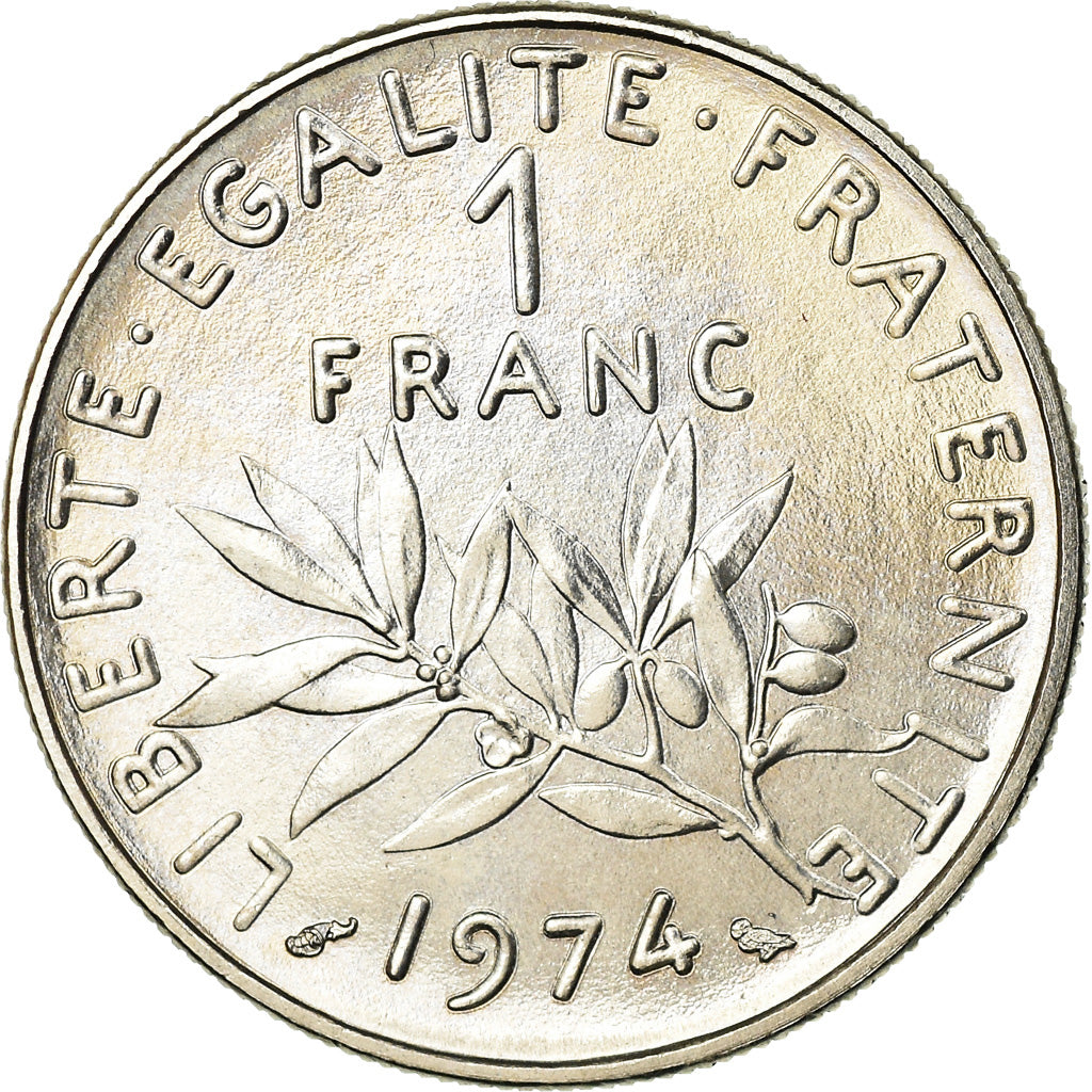 Moneta, Francia, Semeuse, Franc, 1974, Paris, FDC, Nichel, KM:925.1, Gadoury:474
