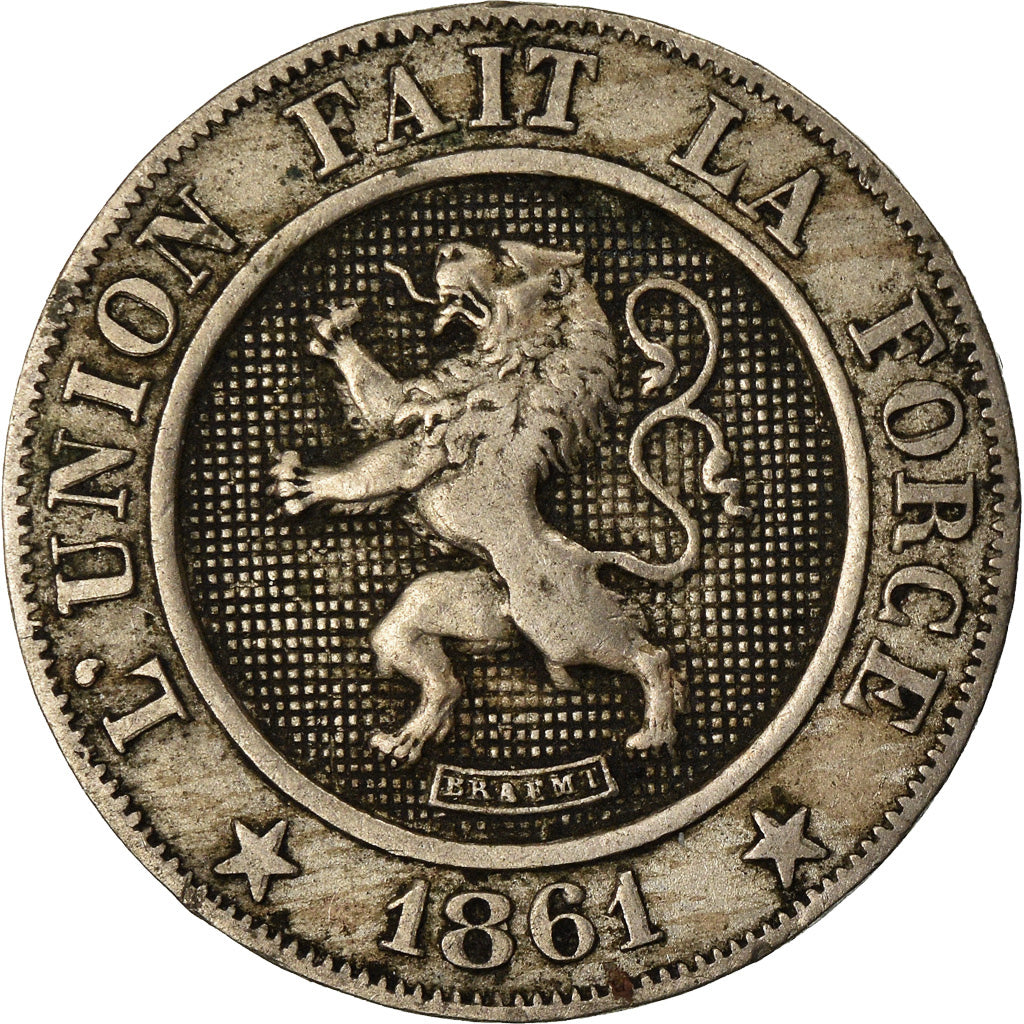 Münze, Belgien, Leopold I, 10 Centimes, 1861, SS, Copper-nickel, KM:22