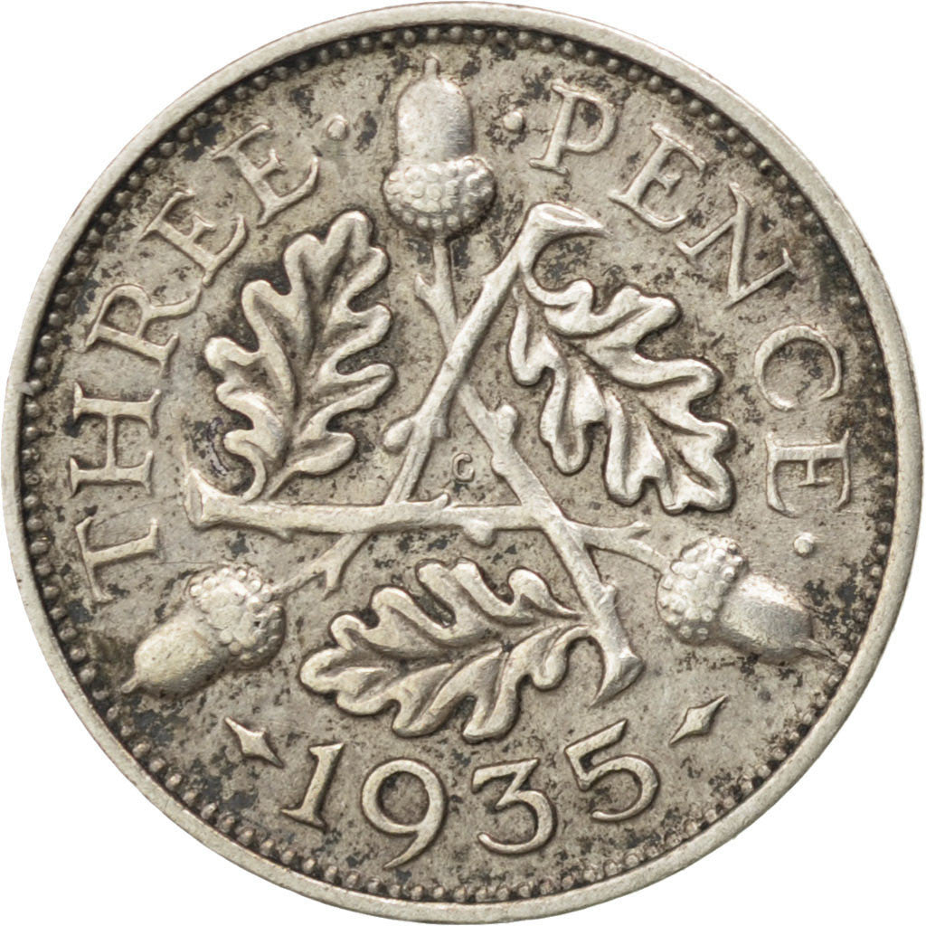 Coin, Great Britain, George V, 3 Pence, 1935, EF(40-45), Silver, KM:831
