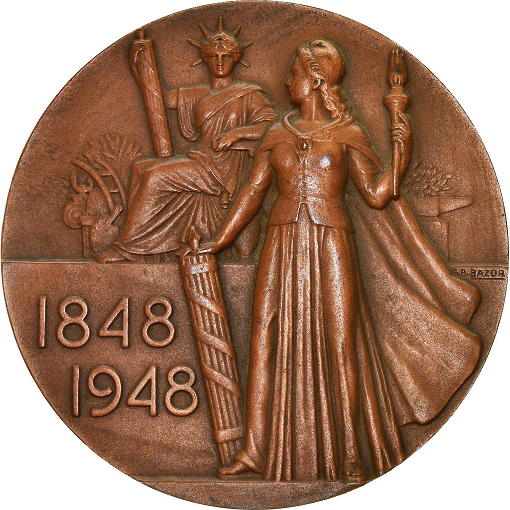 France, Médaille, Centenaire de l'Abolition de l'Esclavage, 1948, Bazor, SUP+