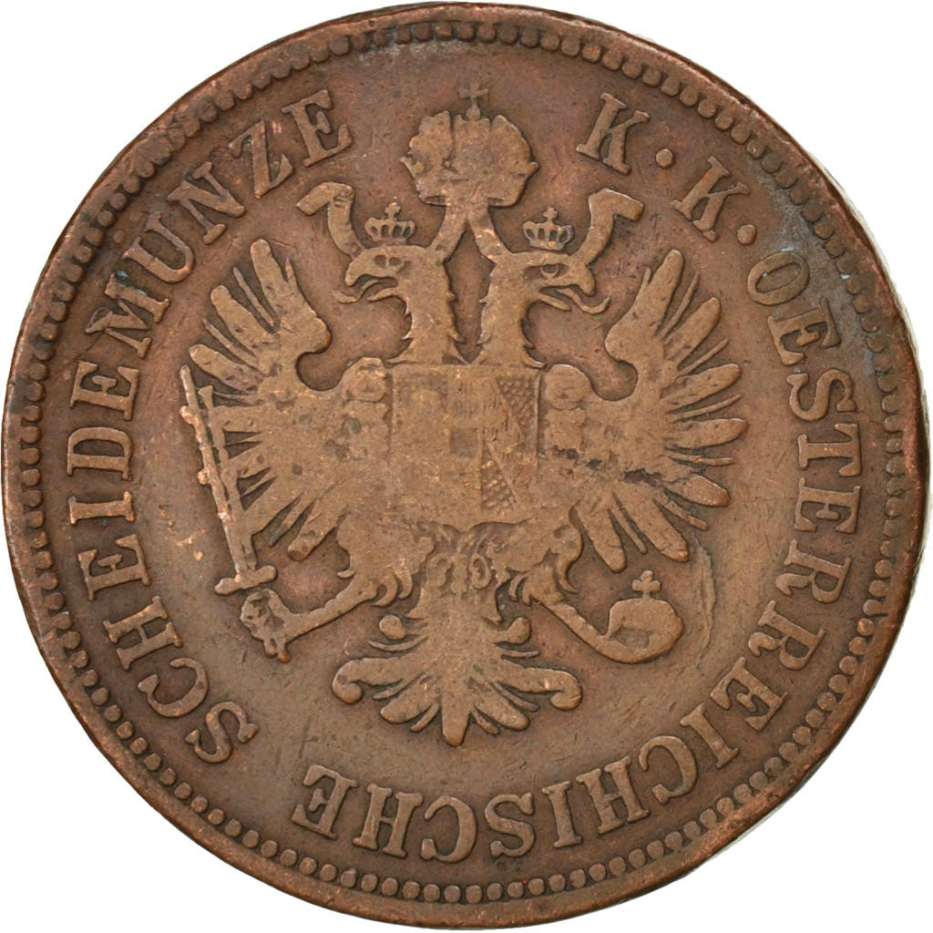 Münze, Österreich, Franz Joseph I, 4 Kreuzer, 1861, S, Kupfer, KM:2194