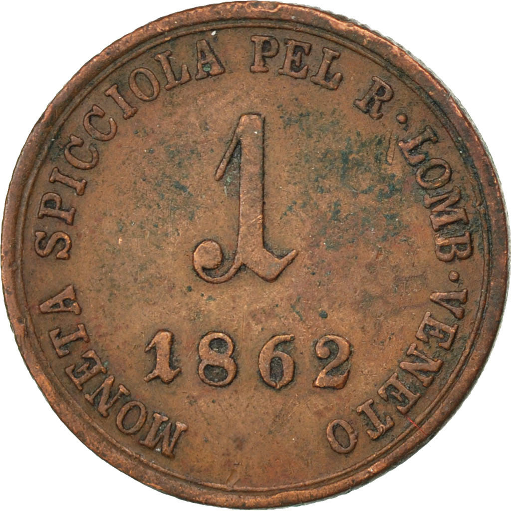 Münze, Italien Staaten, LOMBARDY-VENETIA, Soldo, 1862, Vienna, SS, Kupfer