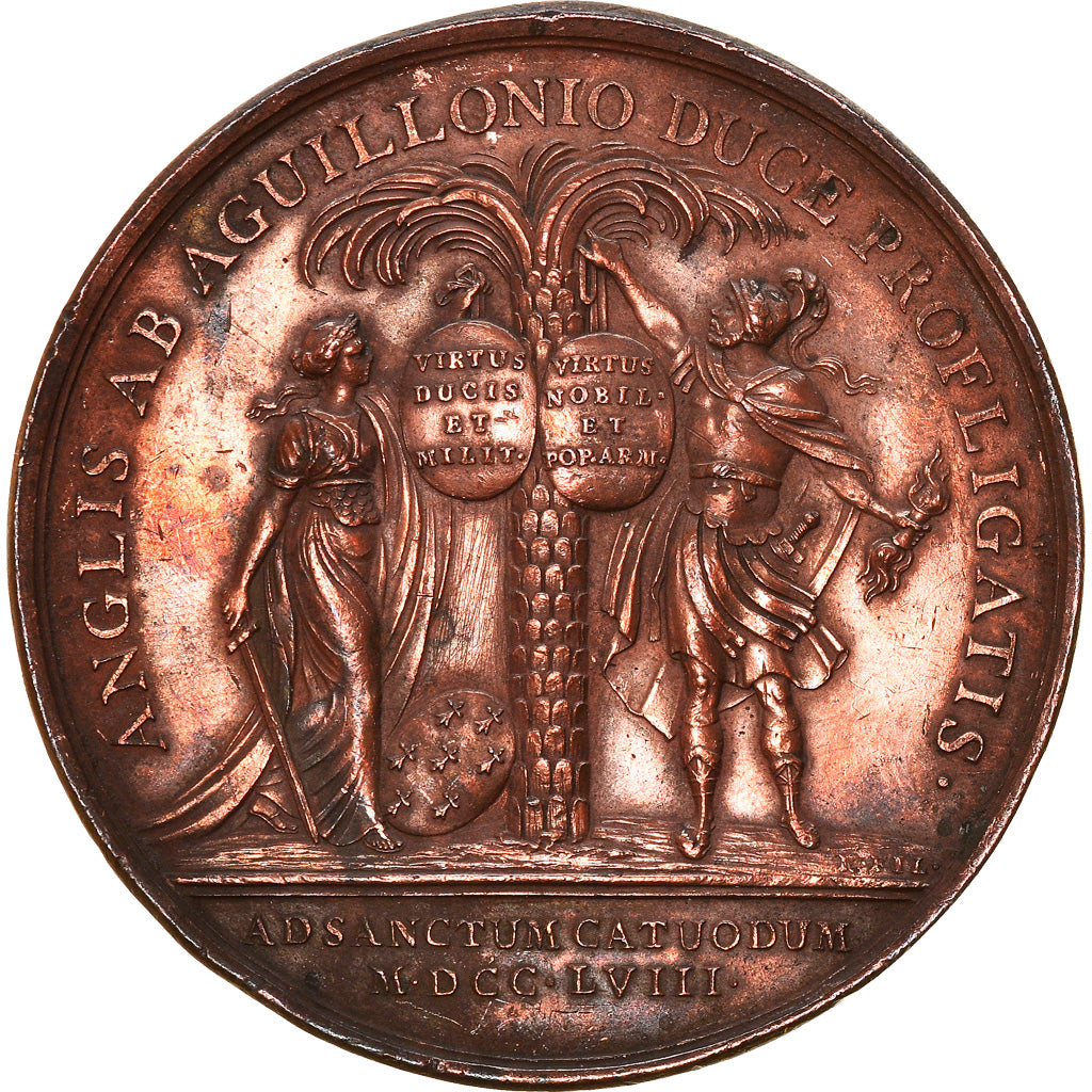 France, Medal, Louis XV, Les Anglais battus à Saint-Cast, History, 1758