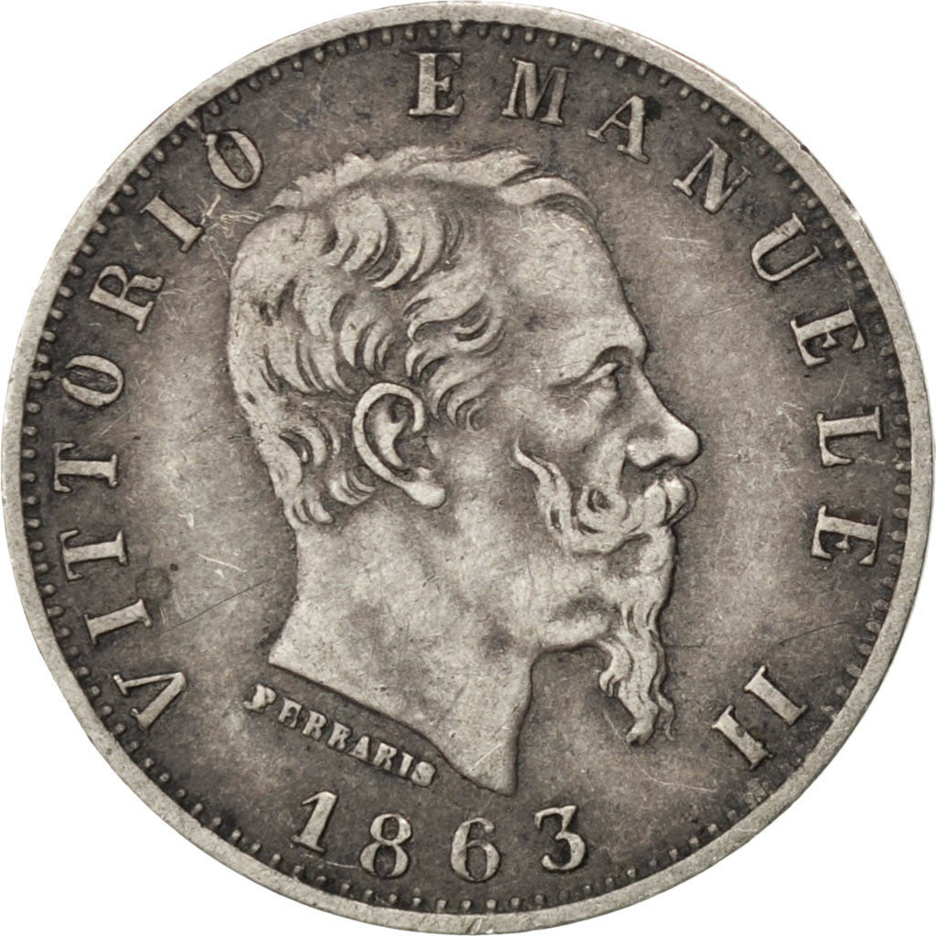 Coin, Italy, Vittorio Emanuele II, 20 Centesimi, 1863, Milan, EF(40-45), Silver