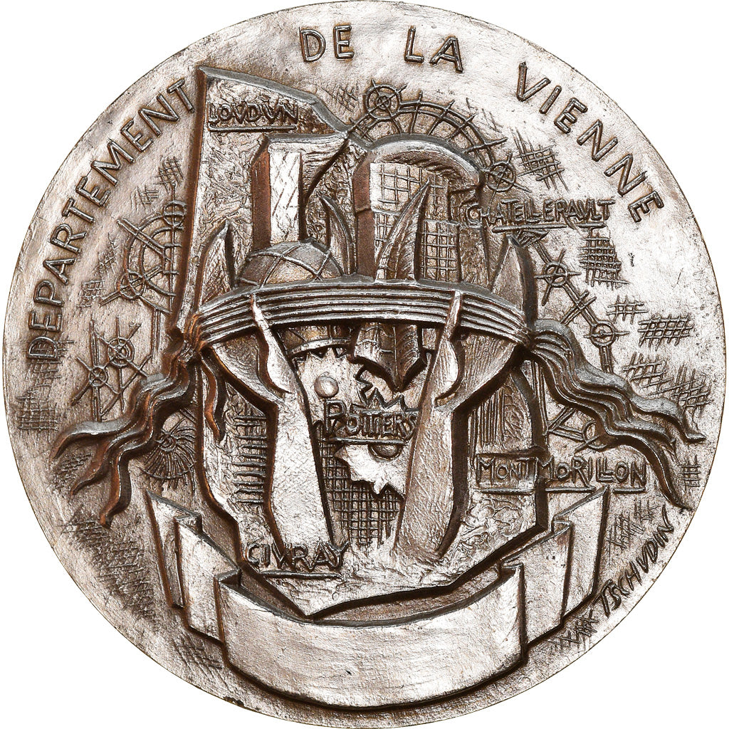 Francia, medalla, Département de la Vienne, Geography, 1973, Tschudin, EBC