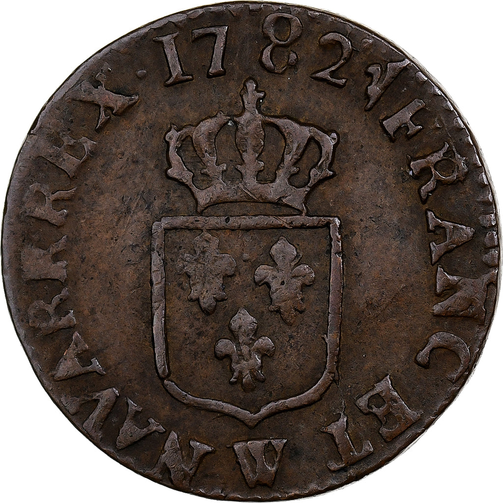 Francja, Louis XVI, Liard, 1782, Lille, Miedź, AU(50-53), Gadoury:348