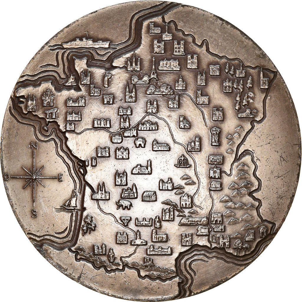 Frankreich, Medaille, Art Déco, Les Monuments de France, Arts & Culture, 1973