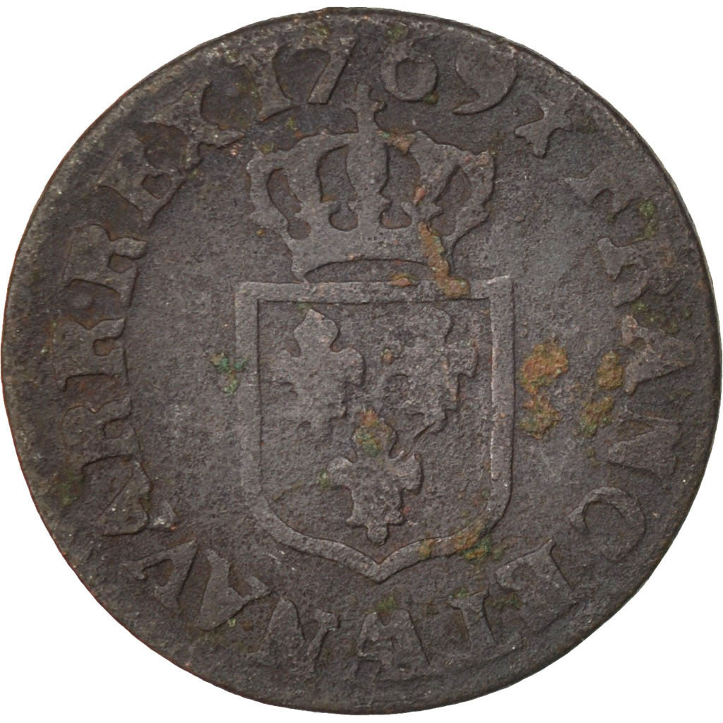 Munten, Frankrijk, Louis XV, Liard à la vieille tête, Liard, 1769, Metz, ZG+