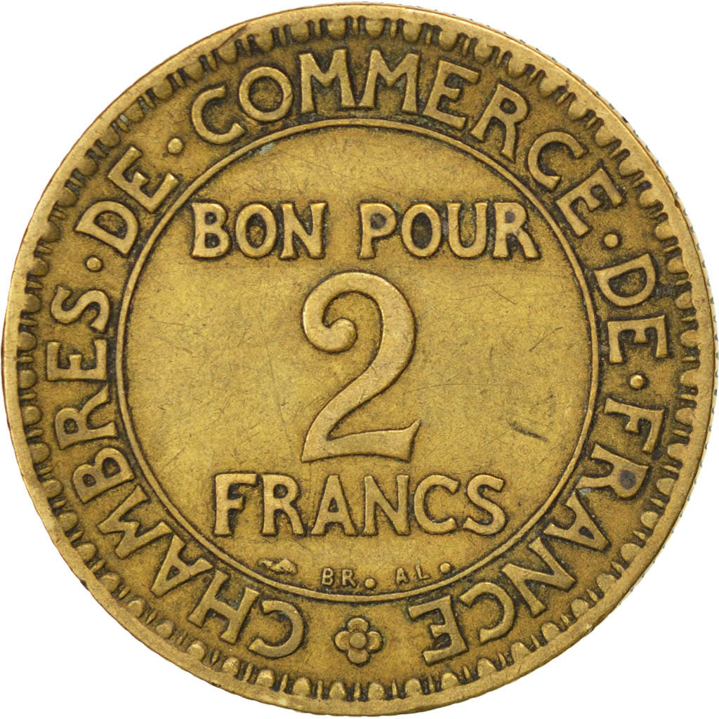 Coin, France, Chambre de commerce, 2 Francs, 1920, VF(30-35), Aluminum-Bronze