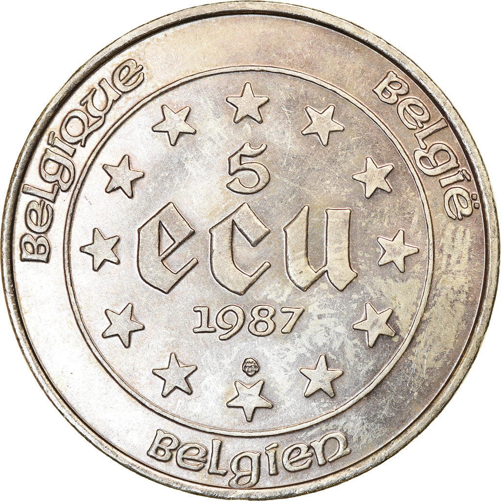Munten, België, 5 Ecu, 1987, PR, Zilver, KM:166