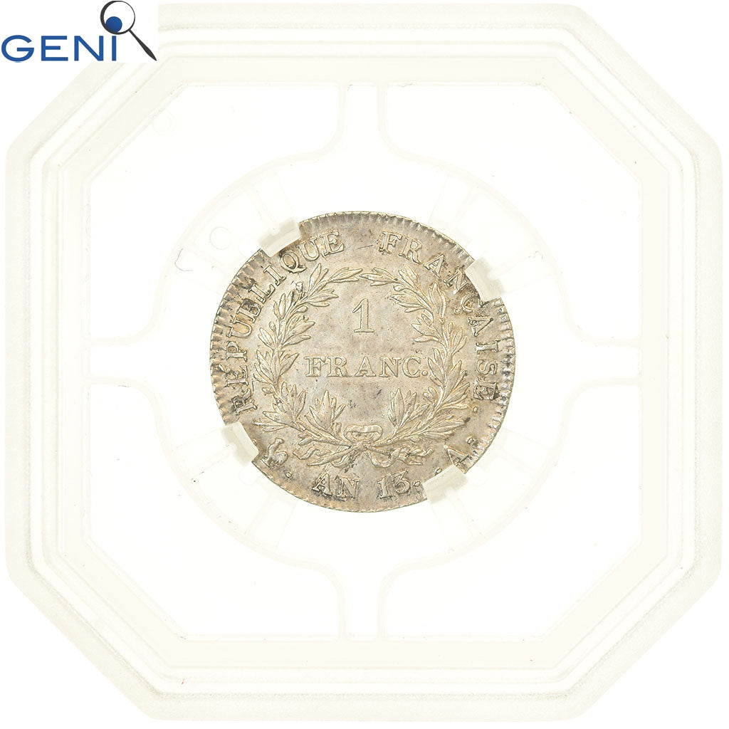 Moneda, Francia, Napoléon I, Franc, AN 13, Paris, GENI, AU58, EBC, Plata