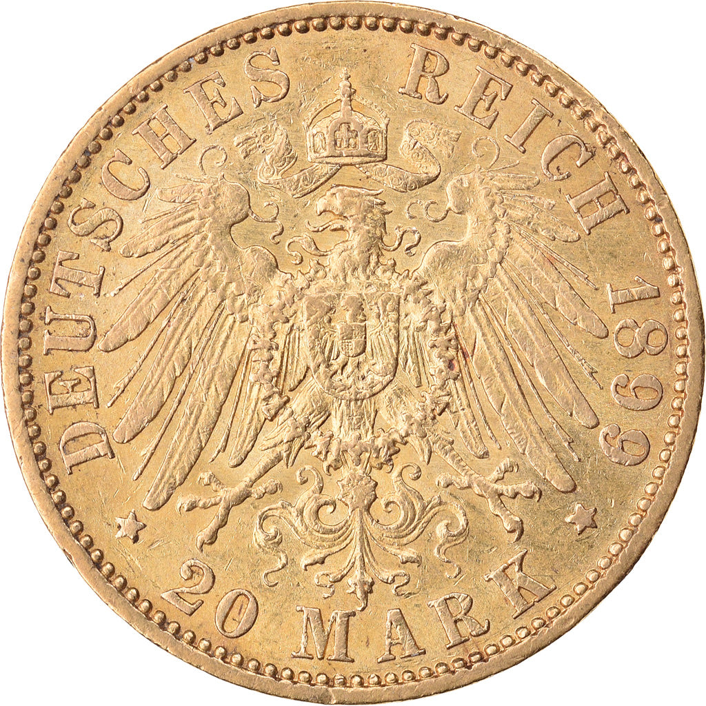 Royaume de Prusse, Guillaume II, 20 Mark, 1899, Berlin, Or, TTB, KM:521