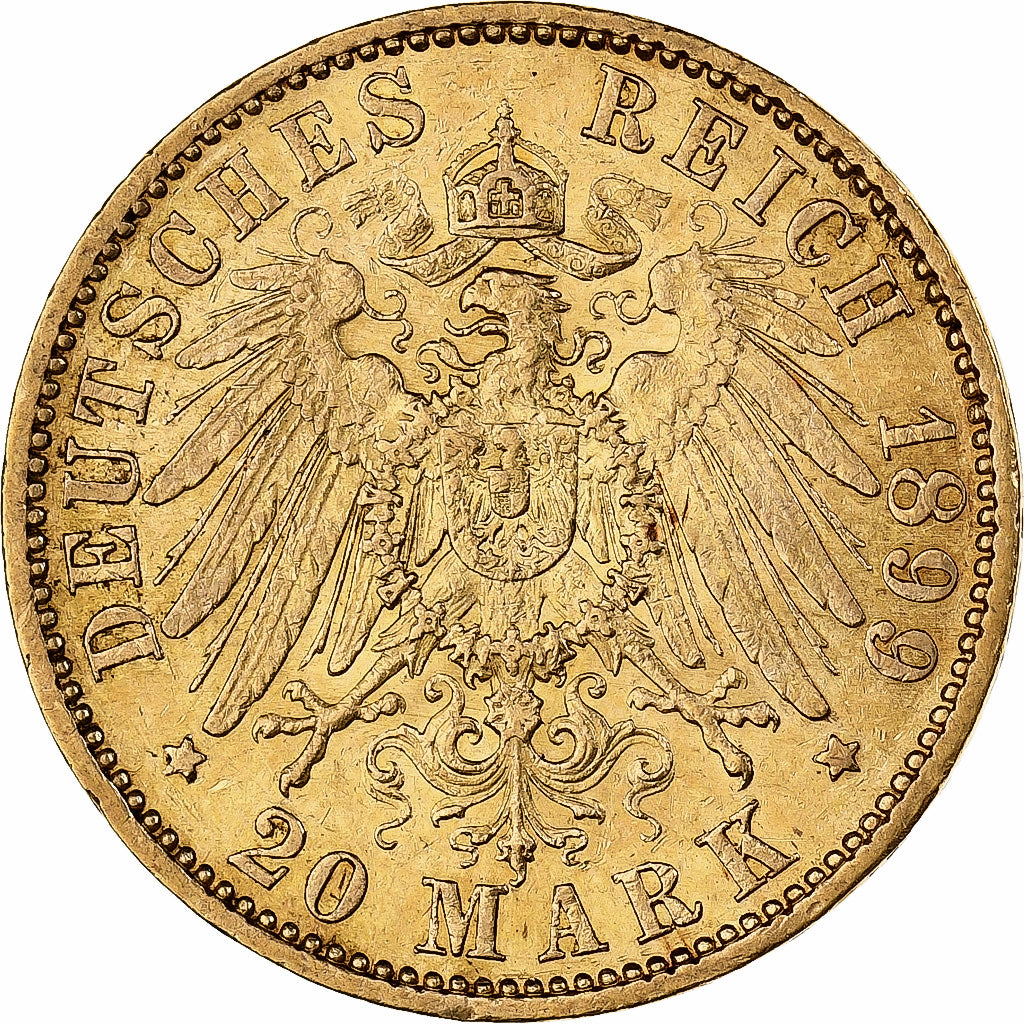 Royaume de Prusse, Guillaume II, 20 Mark, 1899, Berlin, Or, TTB, KM:521
