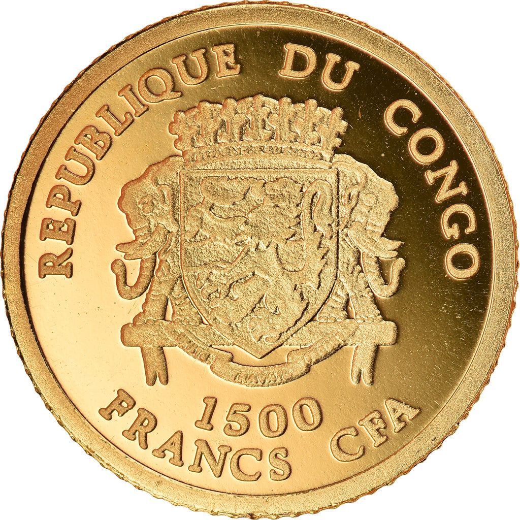Coin, Congo, Napoléon Bonaparte, 1500 Francs CFA, 2007, MS(65-70), Gold