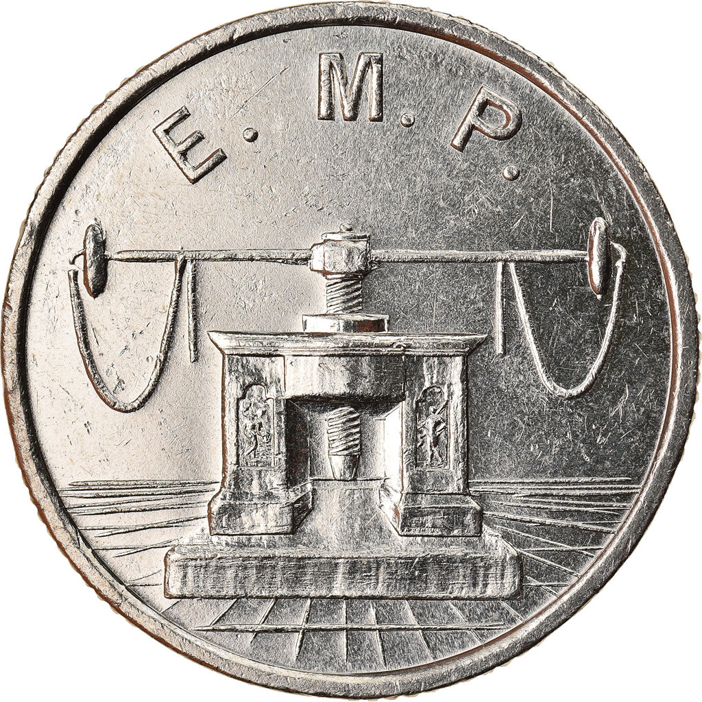 Moneta, Francja, 10 Francs, 1986, 5 sets of grooves, AU(55-58), Nikiel